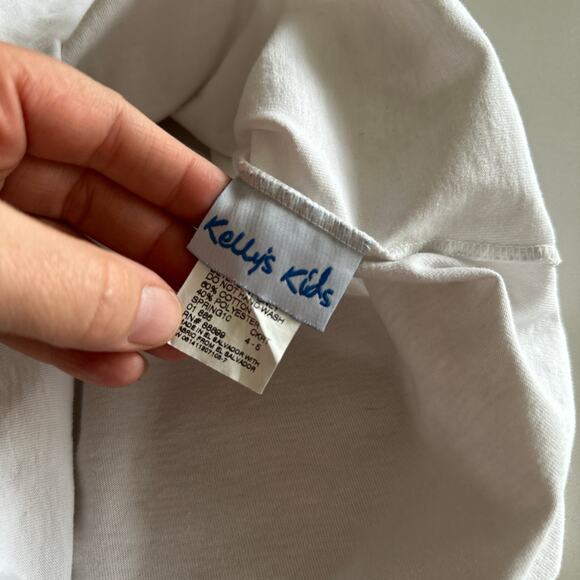 Kelly Kids White Ruffle Tank Top - Girls Size 4/5 - Picture 3 of 3